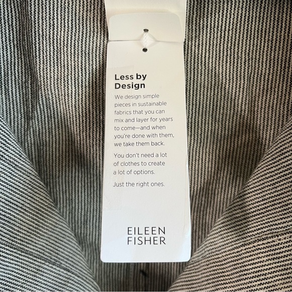 Eileen Fisher Jacket Black & White Stripe Ticking Stripe Jacket Sz 3X NWT Button - Picture 9 of 13